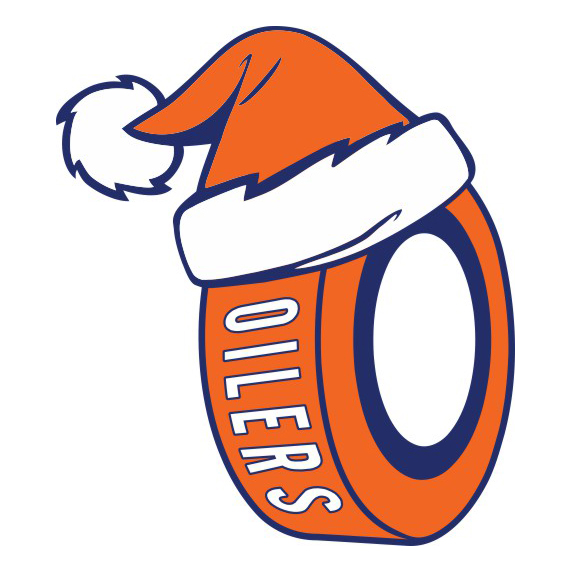 Edmonton Oilers Hockey ball Christmas hat logo iron on paper